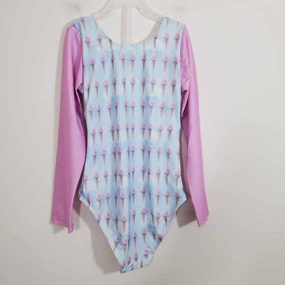 Stella Cove Girls Ice Cream Swimsuit Rash Guard Pink Pastel NWT Size 8 - Picture 2 of 6